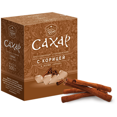 картинка Сахар с КОРИЦЕЙ в форме Бридж 500 г