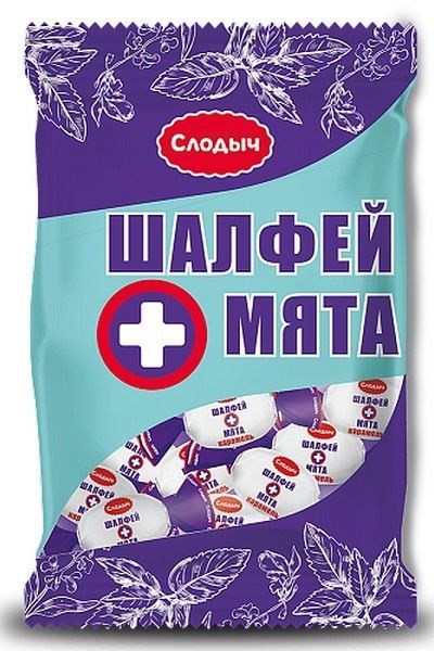 картинка Карамель Шалфей+ Мята, 200 г ( цв.пп)