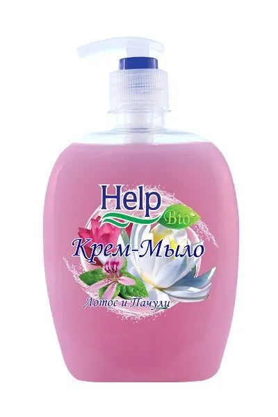 картинка Жидкое мыло "Help" Лотос и пачули банка с дозатором 500 гр.